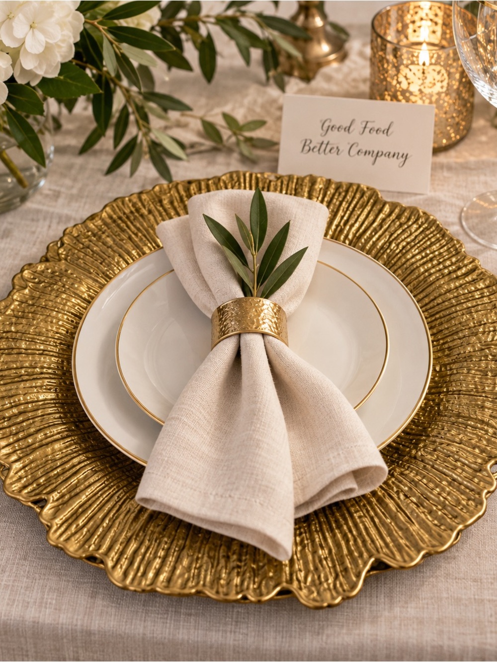 MAONAME Gold Charger Plates Set of 12 13” Wedding Holiday Table Decor
